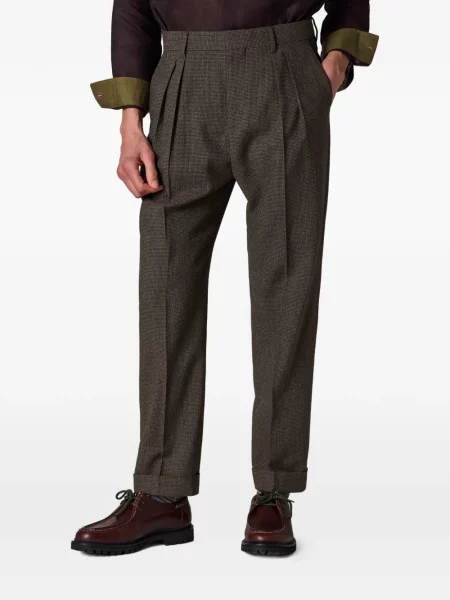 Pantaloni Paul Smith plisate maro