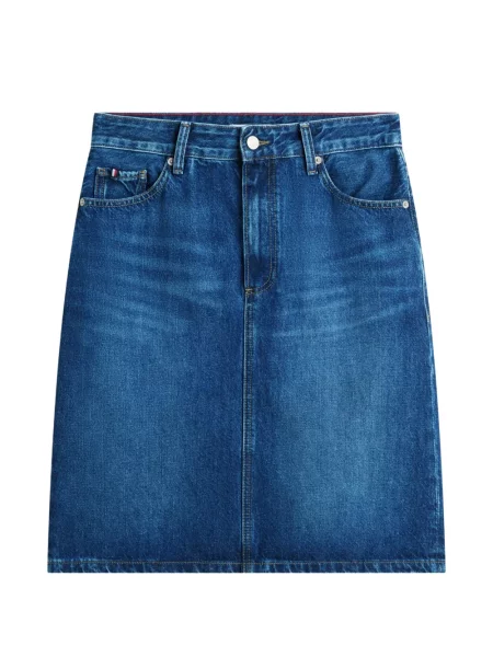 Mini fusta mini Tommy Hilfiger cu 5 buzunare mini albastru