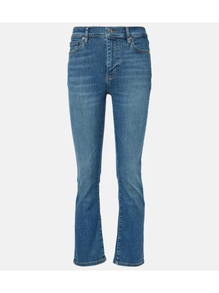 Proste jeansy Frame o krotszym kroju niebieskie