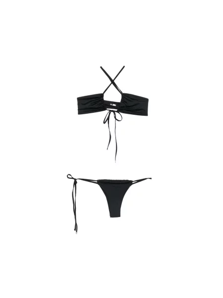 Bikini The Attico z dekoltem halter czarne