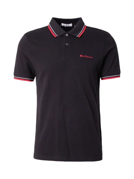 Ben Sherman Tricou roČ™u / negru alb