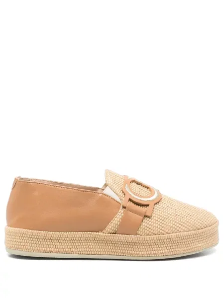 Espadrile Casadei cu broderie maro