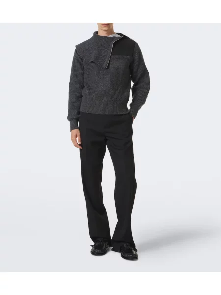 Pulover Bottega Veneta din piele gri