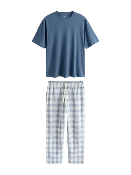 Next Dolga pižama Eid Check opal bela