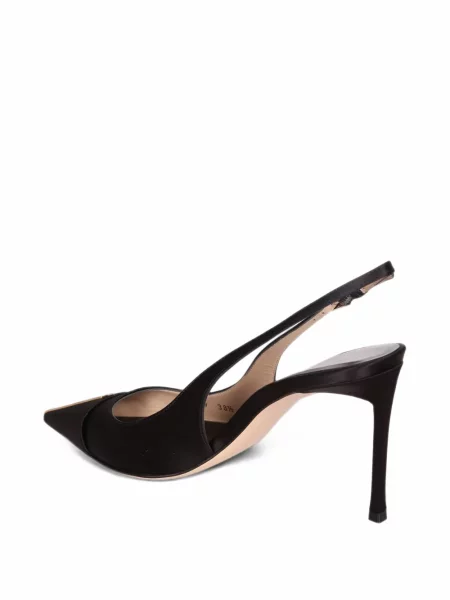 Pantofi cu toc Tom Ford din satin slingback negru