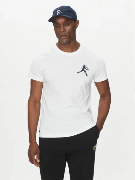 Lacoste pánske tenisové tričko white/navy blue biela