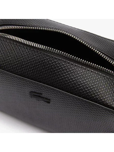 Кожаная сумка через плечо Lacoste черная