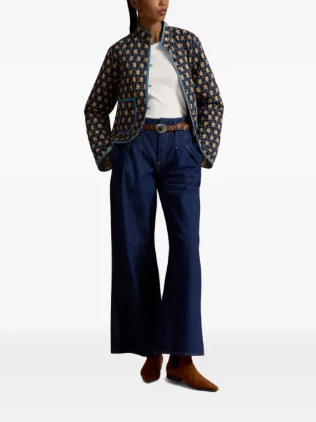 Kožne čarape Polo Ralph Lauren s cvjetnim printom lepršave bijela