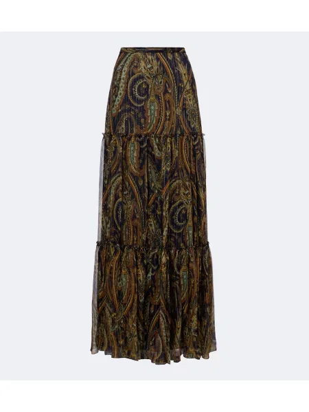 Fusta maxi Etro de mătase cu model paisley