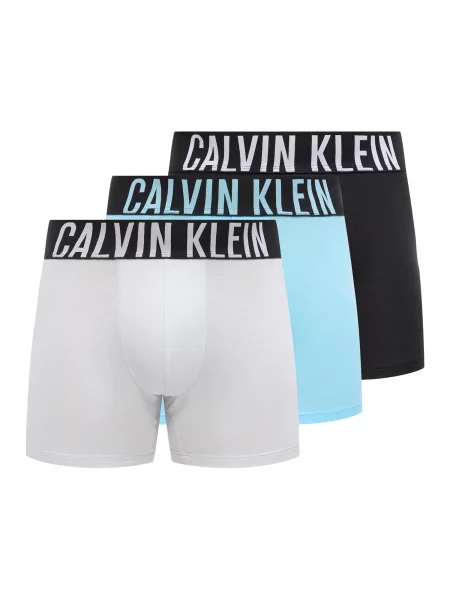 Calvin Klein Underwear Boksarice nebeško modra / svetlo siva / črna bela