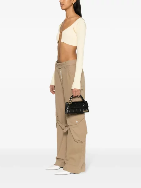 Lung bouclé geantă shopper Jacquemus negru
