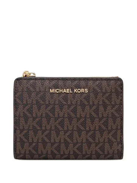 Portofel Michael Michael Kors din piele cu imagine cu model floral alb