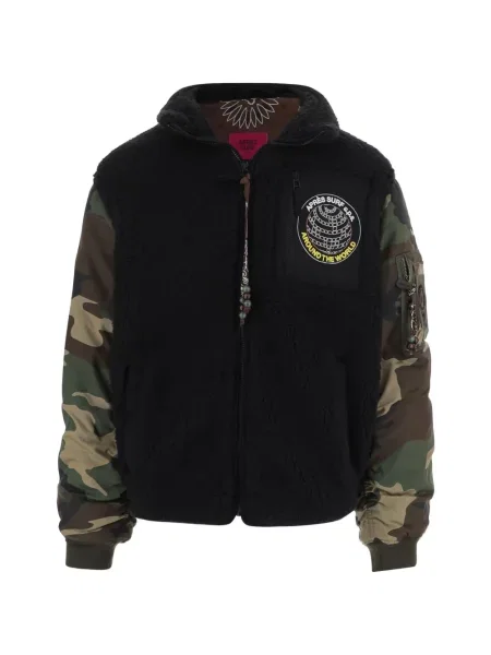 Geacă Après Surf din fleece cu imagine cu model camuflaj negru