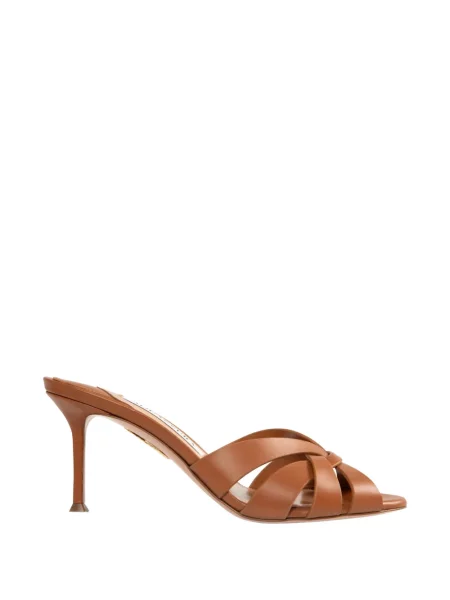 Papuci tip mules Aquazzura din piele maro