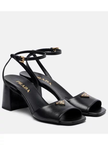 Sandale Prada din piele slingback negru