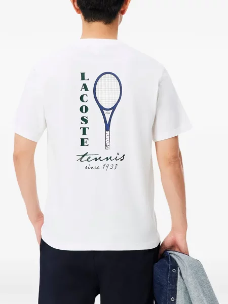 Tricou Lacoste cu imagine alb