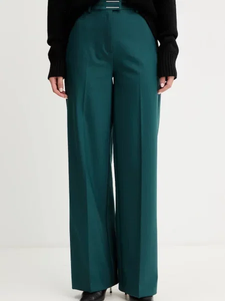Hlače z dodatkom volne Patrizia Pepe zelena