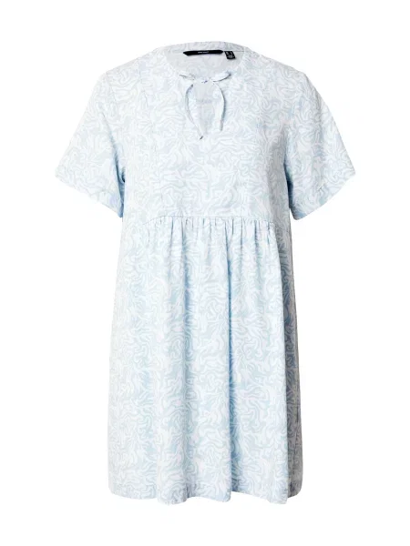 VERO MODA Haljina VMFLEUR svijetloplava bijela