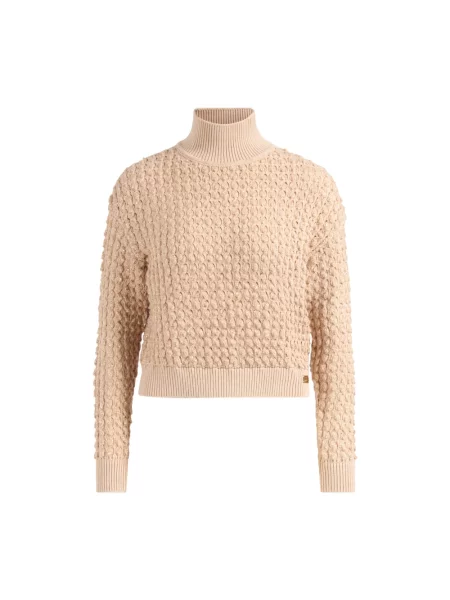 Bukiecik sweter Elisabetta Franchi z cekinami beżowy