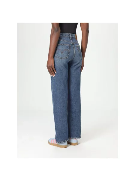 Kostka szerokie proste jeansy Levi's niebieskie