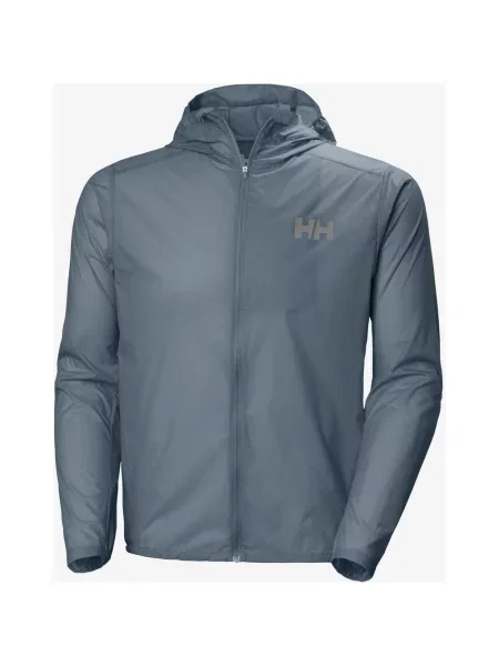 Kurtka z kapturem Helly Hansen Trail Windbreaker niebiesko-szara S szara