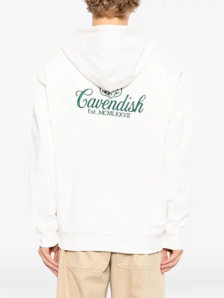 Hanorac cu glugă Cavendish cu broderie alb