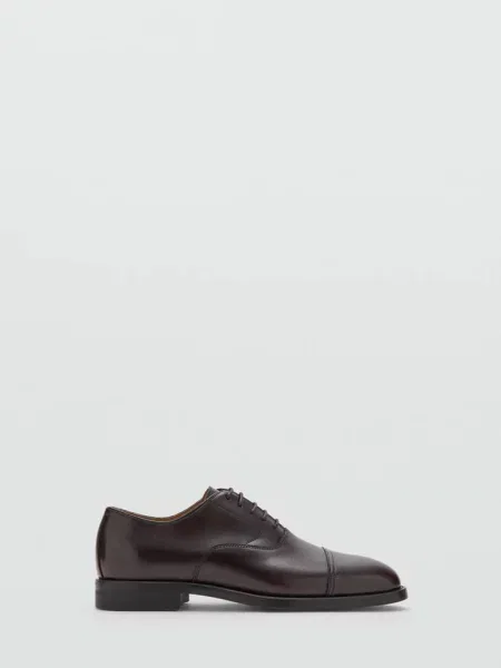 Buty typu oksfordy ze skóry Mężczyzna 39 MANGO MAN brązowy