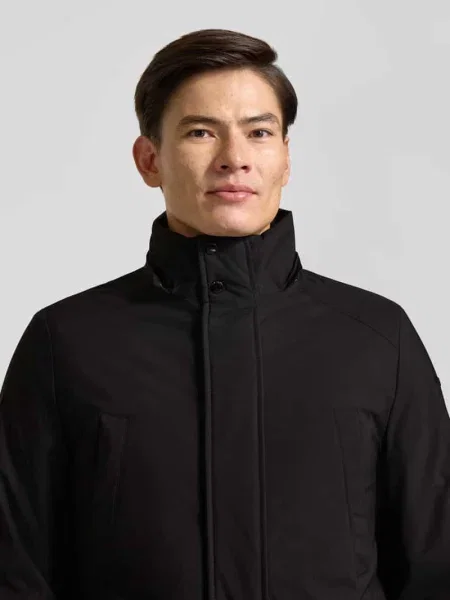 Parka o kroju regular fit z odpinanym kapturem Geox czarna