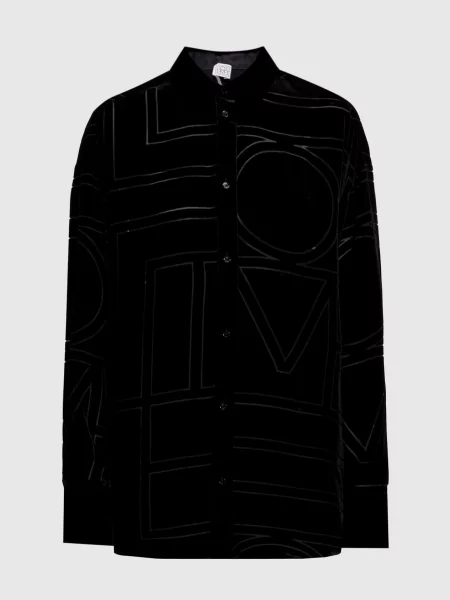 Оксамитова блуза з шовком Toteme чорна