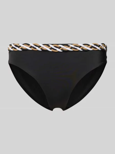 Figi bikini w kroju regular fit z plecionym pasem Boss czarne