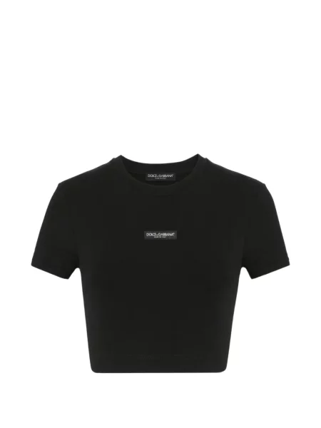 Tricou Dolce & Gabbana din jerseu cu autograf negru
