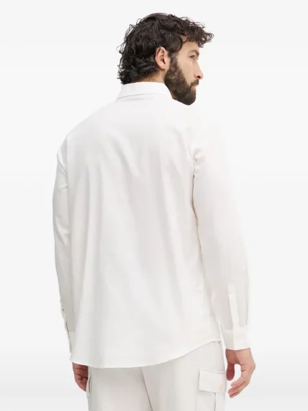 Lung cămașă Armani Exchange cu broderie alb