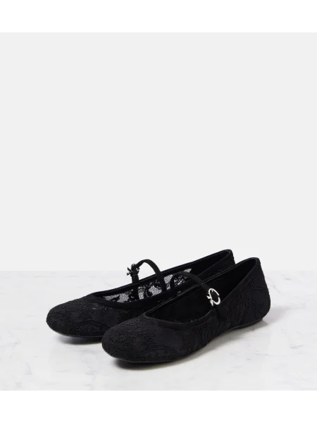 Balerini Gianvito Rossi din piele negru