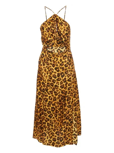 Rochie Sandro cu imagine cu model leopard de costum portocaliu