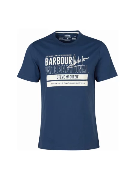 Koszulka Barbour z nadrukiem niebieska
