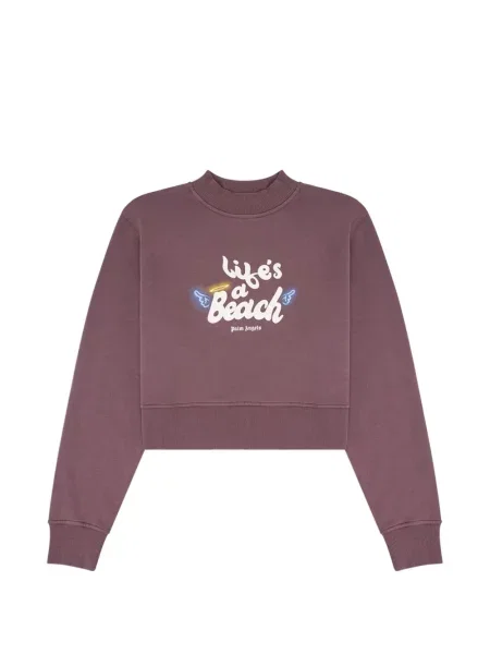 Decupat pulover Palm Angels cu imagine violet