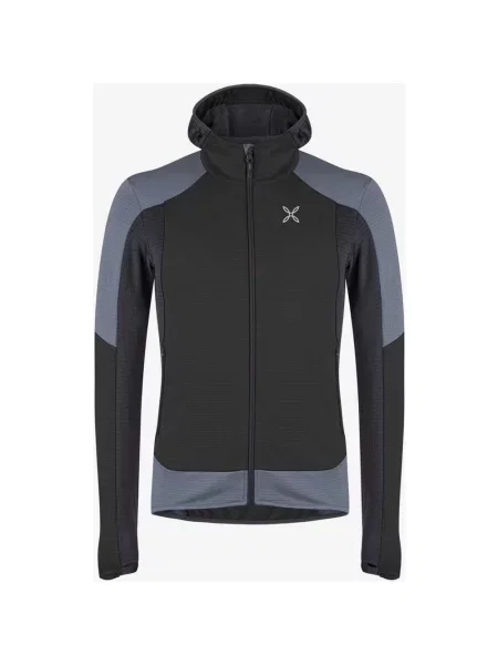 Kurtka z kapturem Montura Stretch Color 2 Maglia niebieski szarawy XS czarny