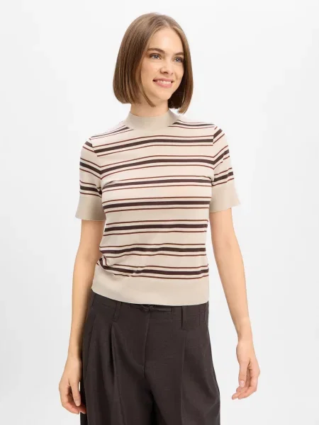Dzianinowy sweter Drykorn do golfa beżowy