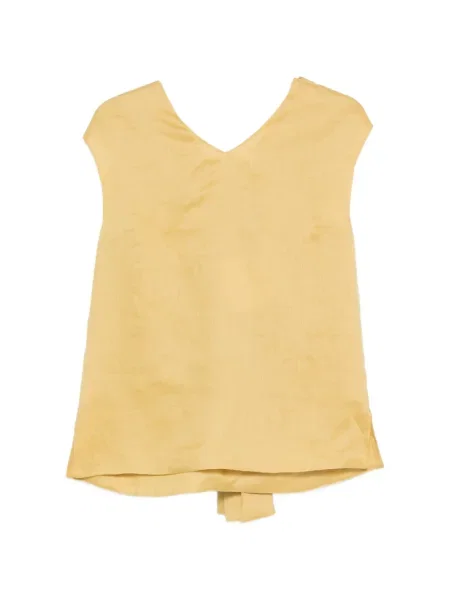 Top 's Max Mara fără mâneci cu decolteu în V galben