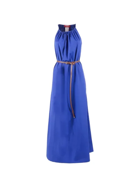 Cu centură rochie maxi Max Mara albastru
