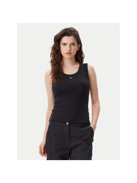 Tommy Jeans Τοπ Essential Slim Fit μαύρο