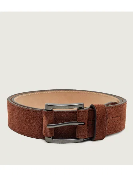 Tommy Hilfiger Nadrágszíj Th Soho Roller Suede barna