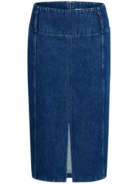 Fustă din denim Patou până la genunchi albastru