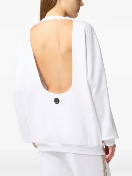 Hanorac Philipp Plein cu spatele deschis alb