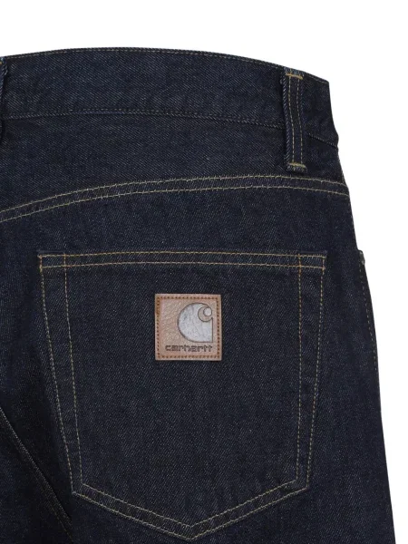 Blugi Carhartt Wip cu autograf albastru