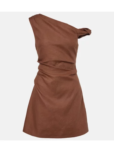 Rochie Sir de in asimetrică maro