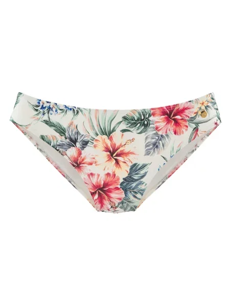 LASCANA Bikini hlačke kremna / zelena / oranžna rdeča