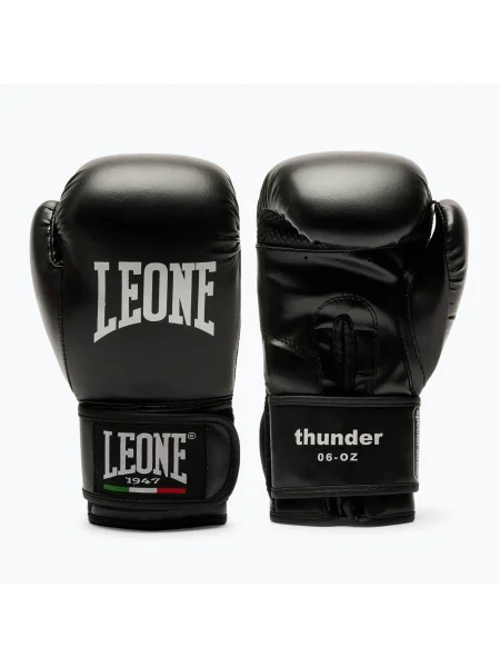 Mănuși de box pentru copii LEONE Thunder Jr black negru