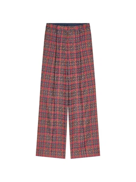 Pantaloni Dries Van Noten din jacard roșu