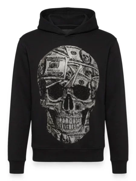 Hanorac cu glugă Philipp Plein cu imagine negru